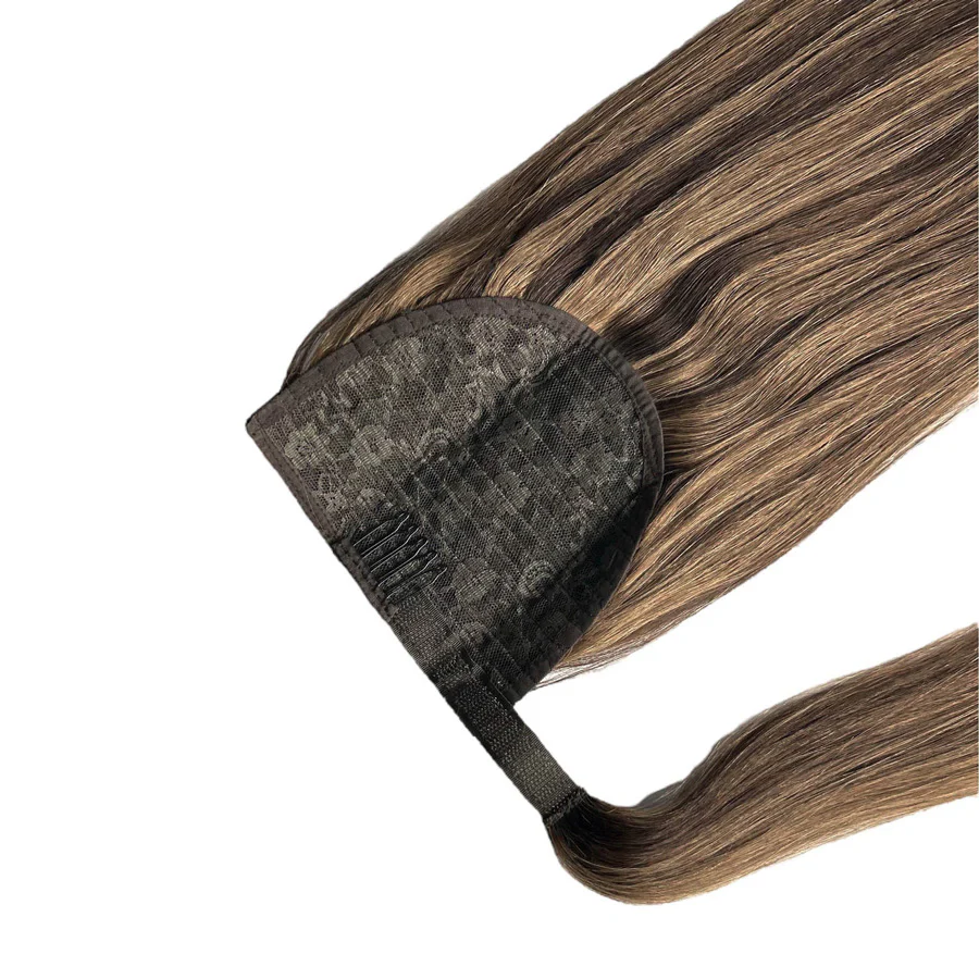 Ponytail Hair Extension #2/16 Dark Brown & Natural Blonde Highlights - PrettyBull Limited