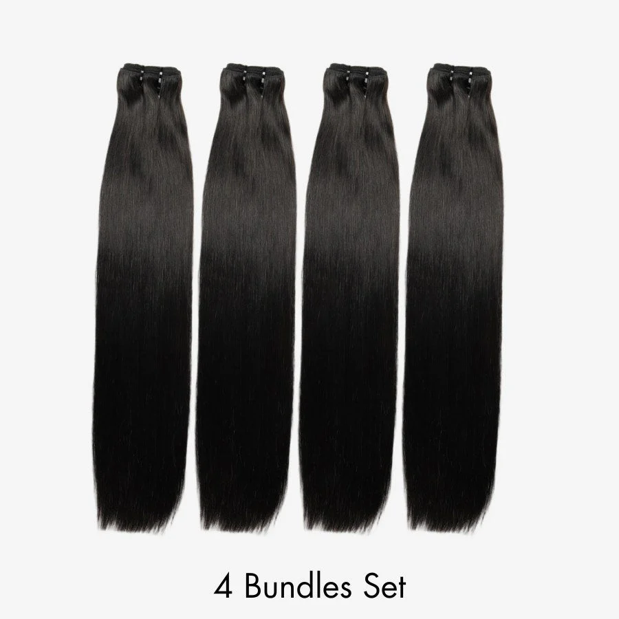 WOWANGEL European Raw Hair Bundles Straight Double Drawn Hair Weaves - PrettyBull Limited