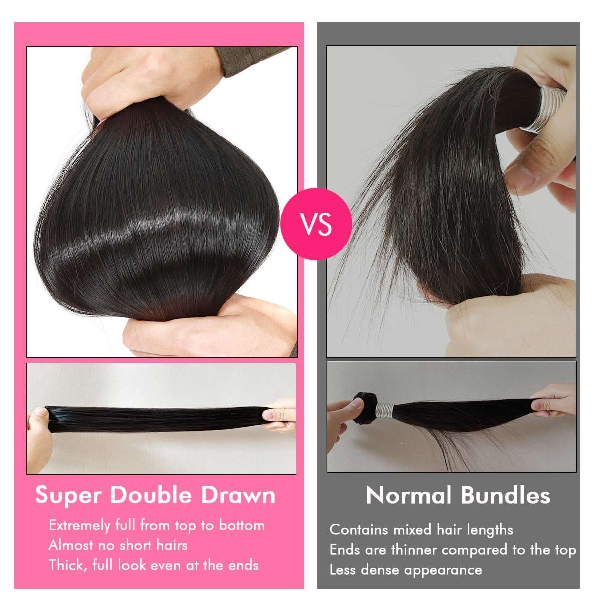 WOWANGEL 16A Super Double Drawn Vietnamese Bone Straight 100% Human Hair Weaves - PrettyBull Limited