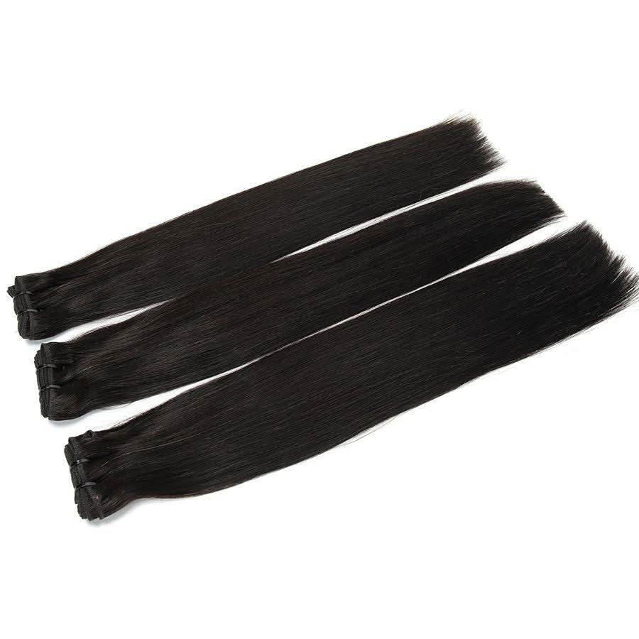 WOWANGEL Straight Raw Hair Bundles Deal 3pcs 100% Human Virgin Hair Weaves - PrettyBull Limited