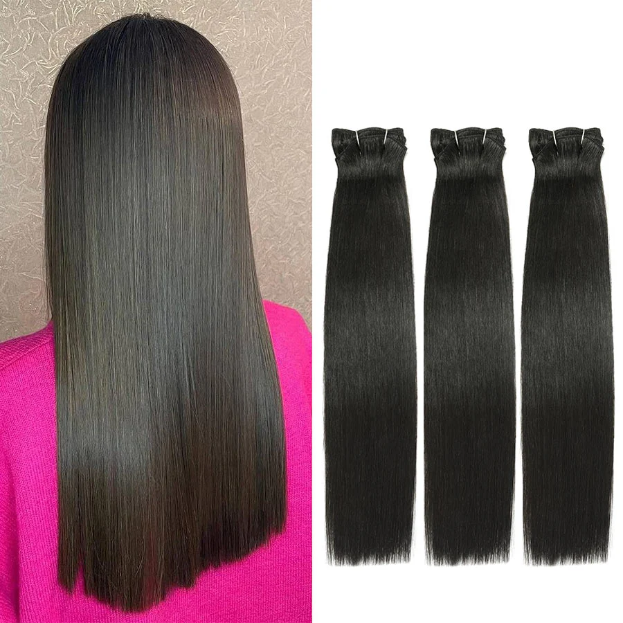 WOWANGEL European Raw Hair Bundles Straight Double Drawn Hair Weaves - PrettyBull Limited