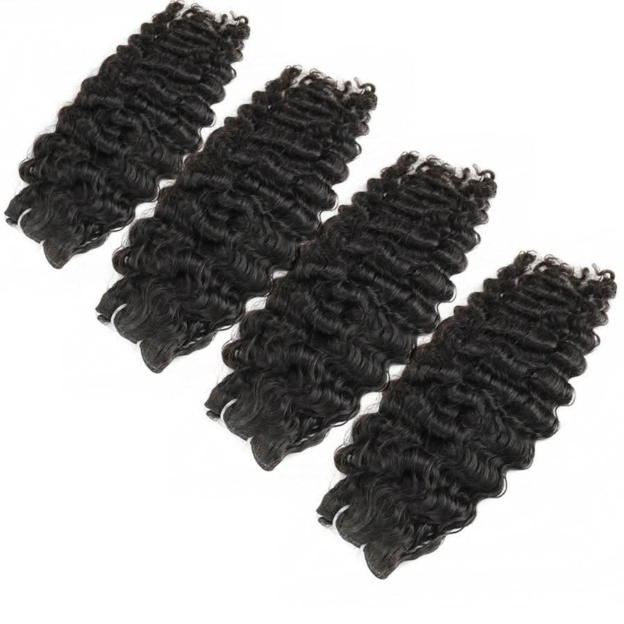 WOWANGEL Burmese Curly Bundles Deal 4pcs 100% Human Hair Weaves - PrettyBull Limited