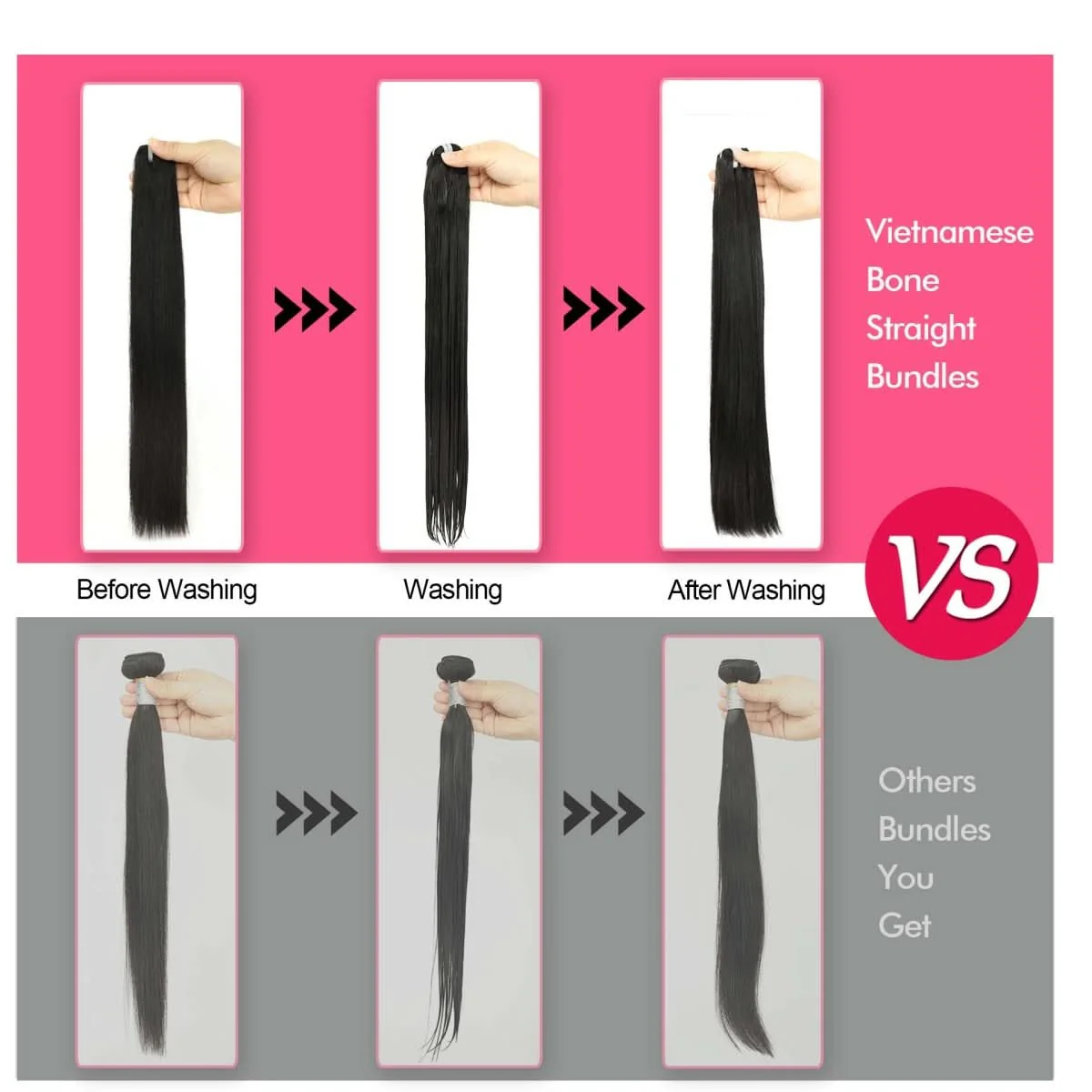 WOWANGEL 16A Super Double Drawn Vietnamese Bone Straight 100% Human Hair Weaves - PrettyBull Limited