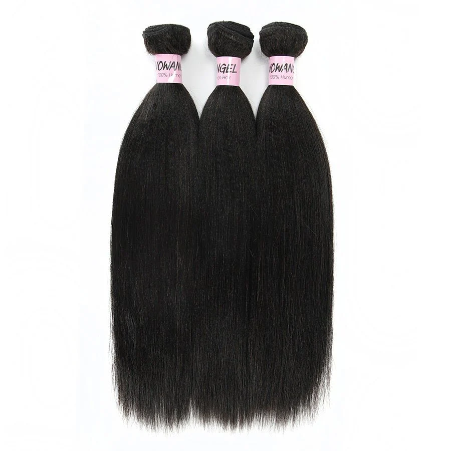 WOWANGEL Bundles Deal Yaki Straight/ Kinky Straight 100% Human Hair Weaves - PrettyBull Limited