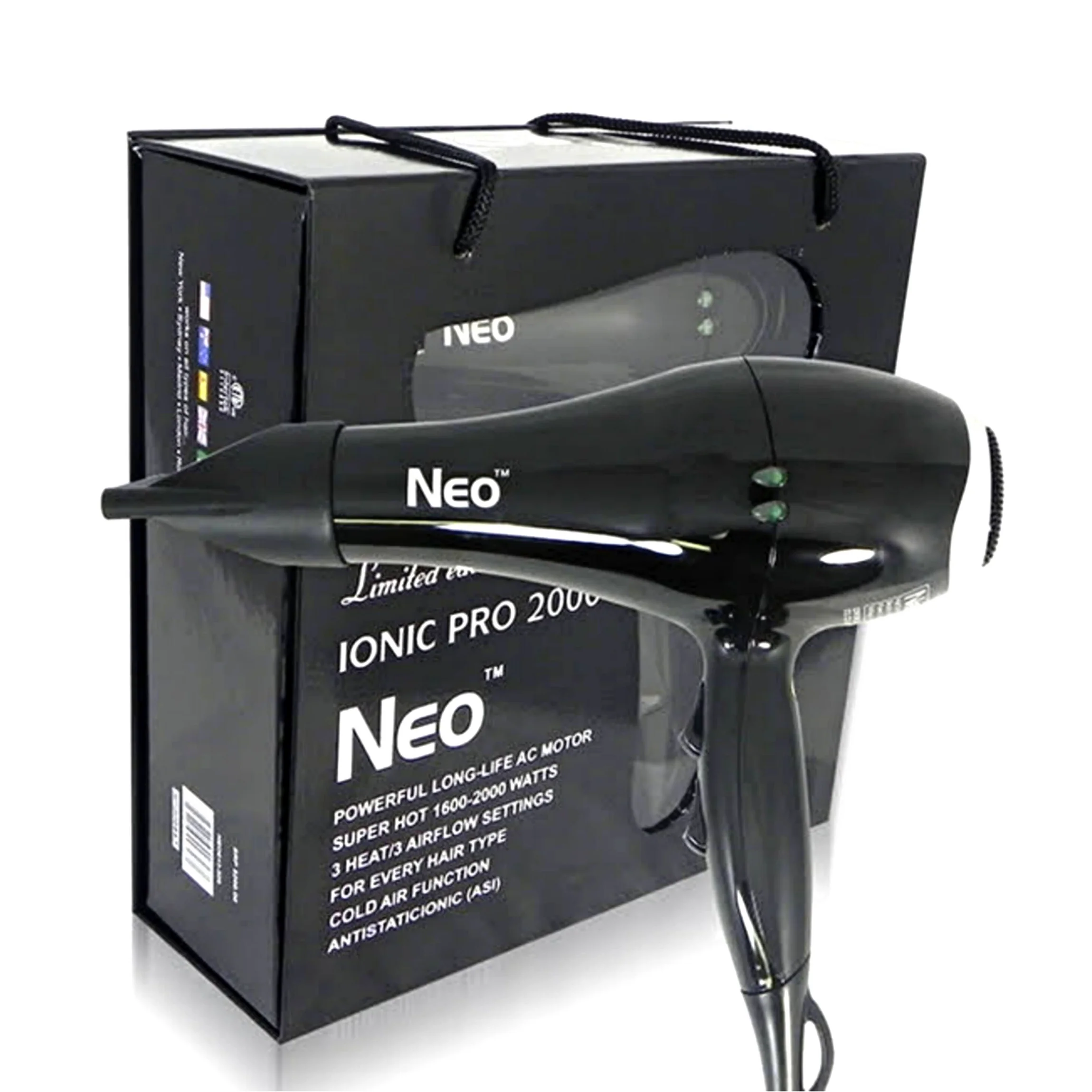 Black Ionic Pro 2000 Dryer - PrettyBull Limited