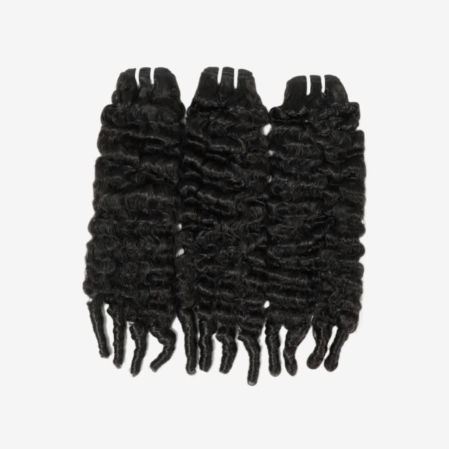 WOWANGEL Burmese Curly Hair Bundles with Spiral Ends 100% Human Hair Weaves - PrettyBull Limited