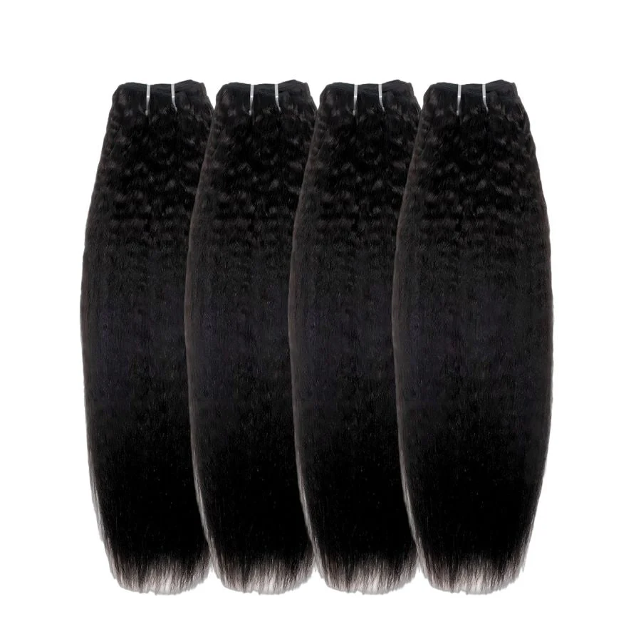 WOWANGEL Bundles Deal 4pcs 100% Human Hair Weaves Yaki/ Kinky Straight - PrettyBull Limited