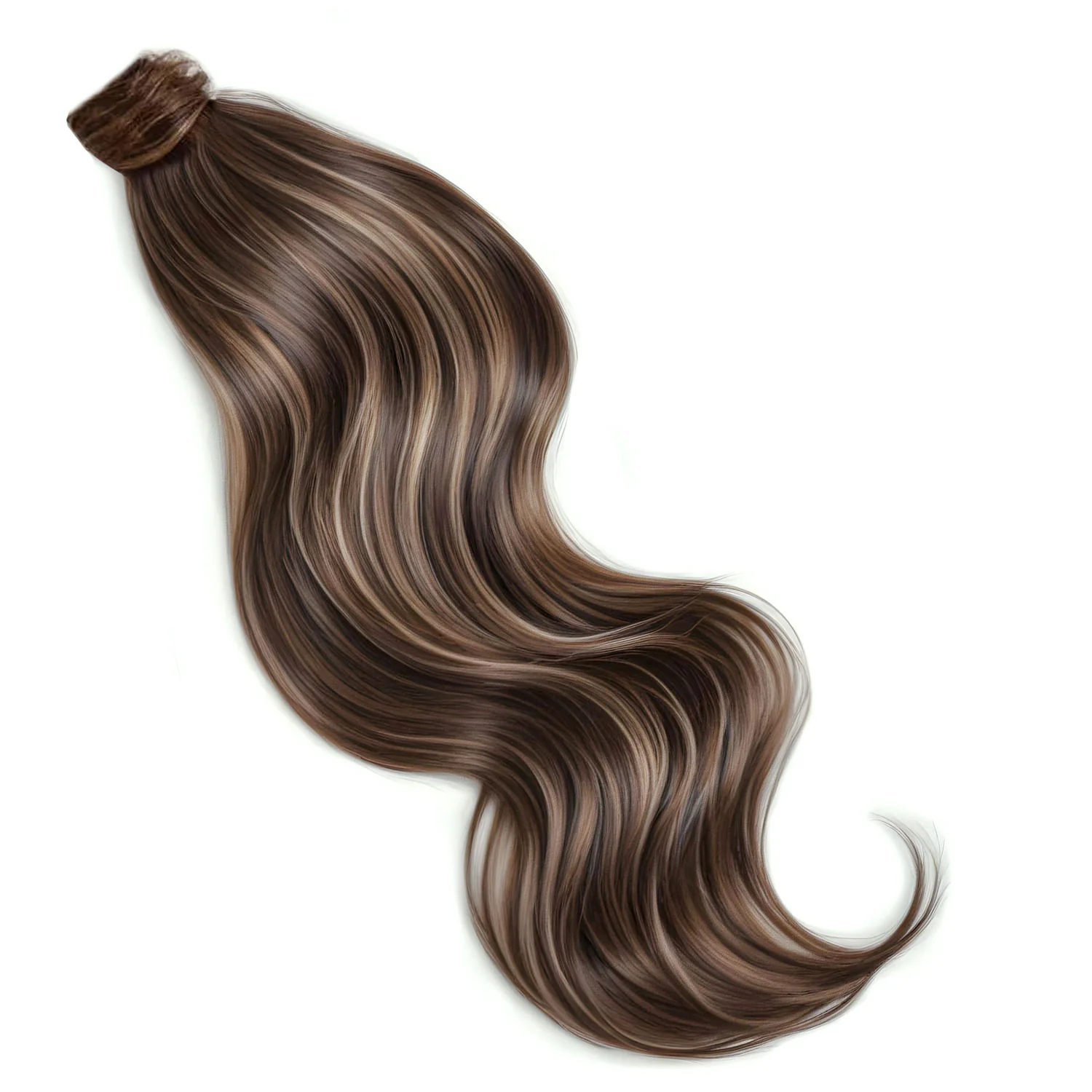 Ponytail Hair Extension #2/16 Dark Brown & Natural Blonde Highlights - PrettyBull Limited