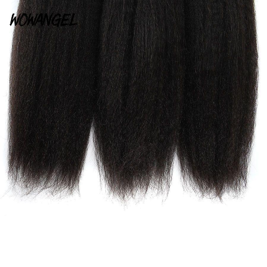 WOWANGEL Bundles Deal 4pcs 100% Human Hair Weaves Yaki/ Kinky Straight - PrettyBull Limited