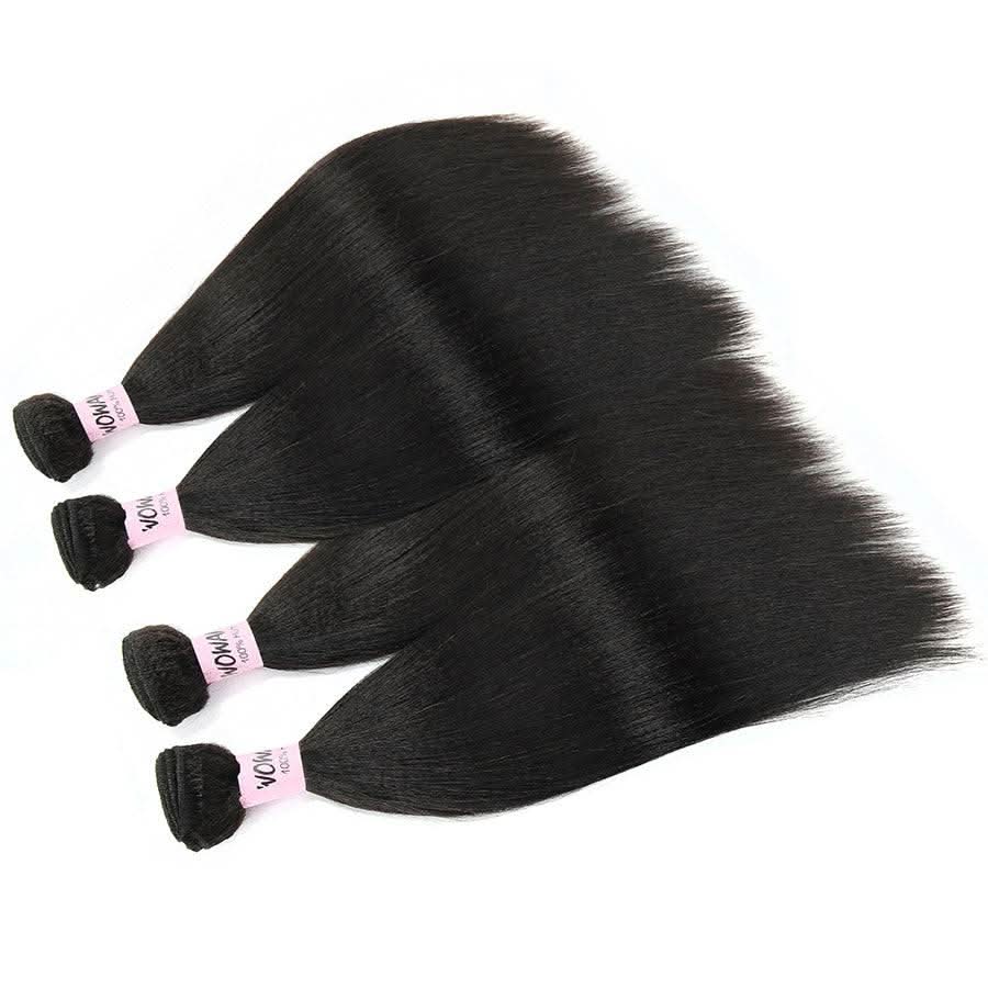 WOWANGEL Bundles Deal 4pcs 100% Human Hair Weaves Yaki/ Kinky Straight - PrettyBull Limited