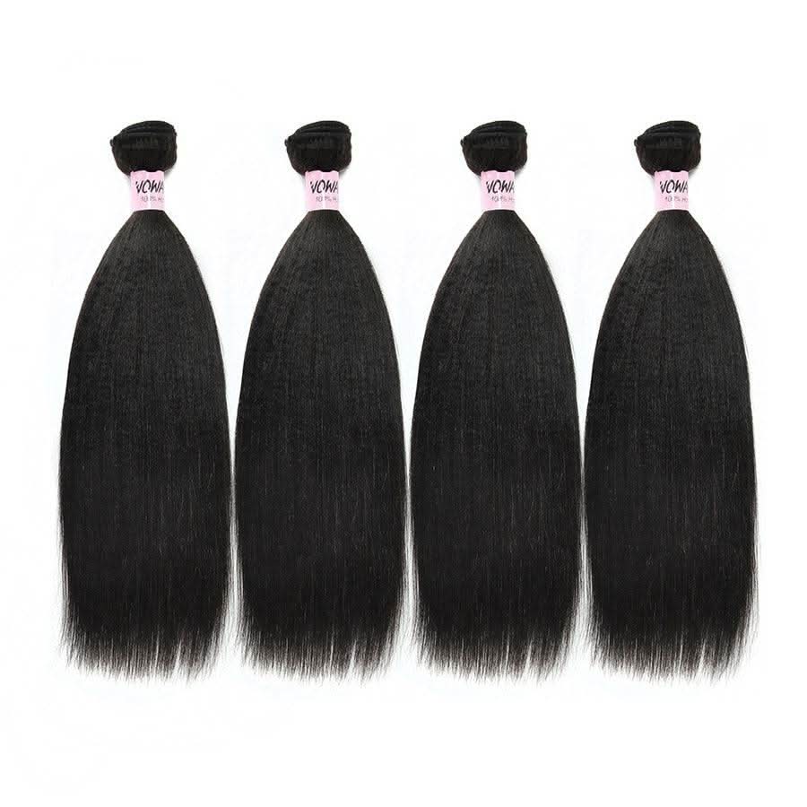 WOWANGEL Bundles Deal 4pcs 100% Human Hair Weaves Yaki/ Kinky Straight - PrettyBull Limited
