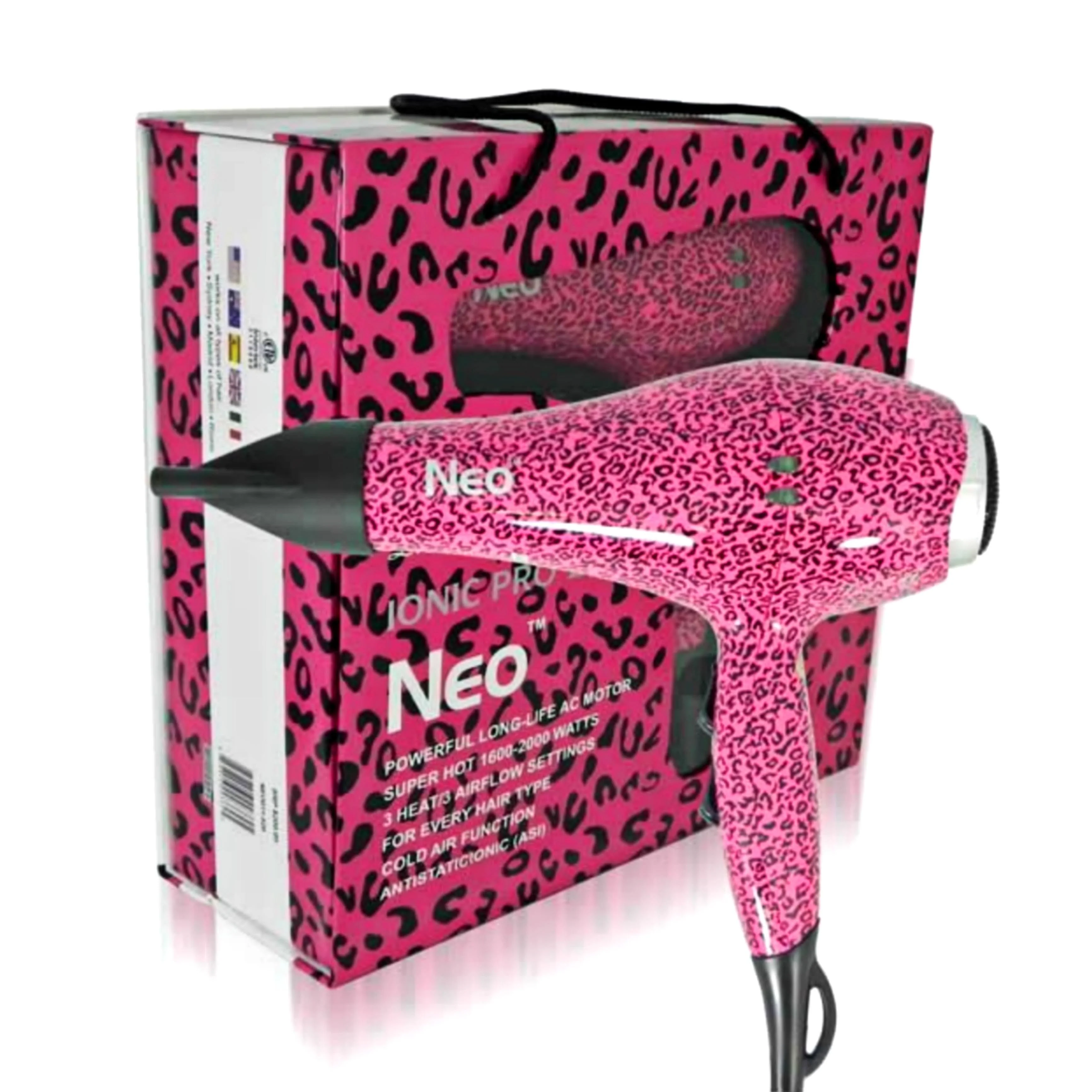 Pink Leopard Ionic Pro 2000 Dryers - PrettyBull Limited
