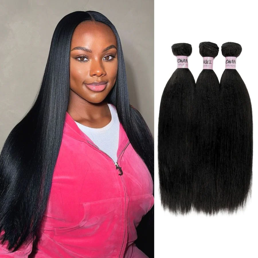 WOWANGEL Bundles Deal Yaki Straight/ Kinky Straight 100% Human Hair Weaves - PrettyBull Limited