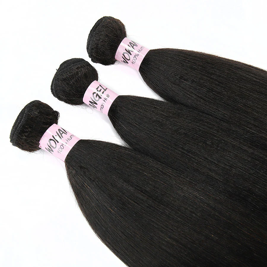 WOWANGEL Bundles Deal Yaki Straight/ Kinky Straight 100% Human Hair Weaves - PrettyBull Limited