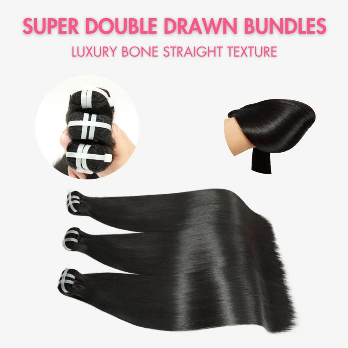 WOWANGEL 16A Super Double Drawn Vietnamese Bone Straight 100% Human Hair Weaves - PrettyBull Limited