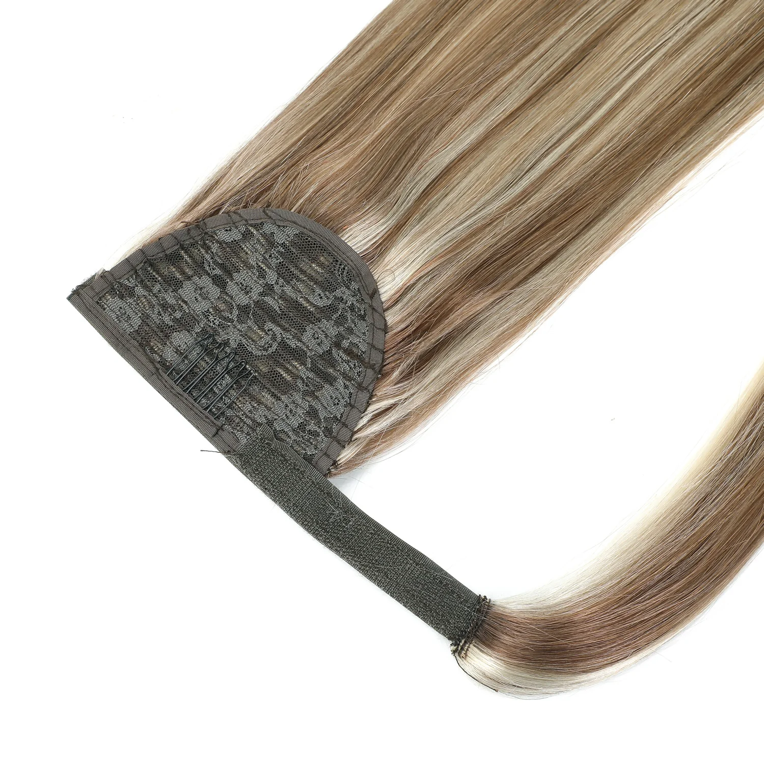 Ponytail Hair Extension #8/22 Cinnamon Brown & Sandy Blonde Highlights - PrettyBull Limited
