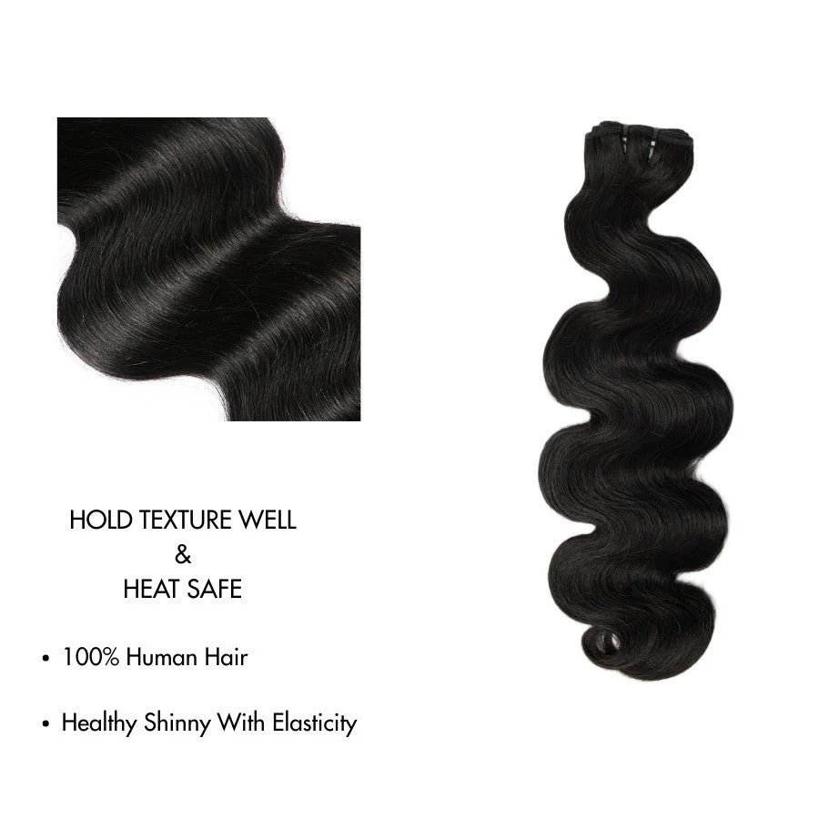 WOWANGEL Body Wave Raw Hair Bundles Deal 3pcs 100% Human Virgin Hair Weaves - PrettyBull Limited