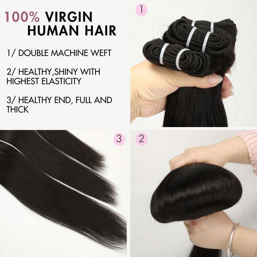 USA Shipping | Hair Bundles Deal 3pcs Straight/Body Wave 100% Human Hair Weaves - PrettyBull Limited